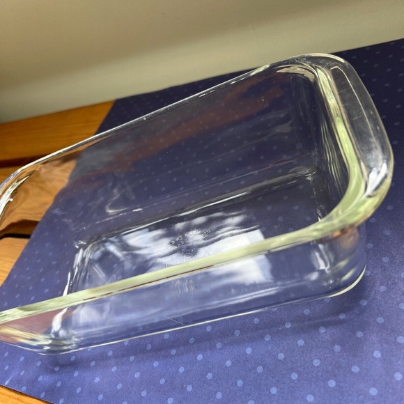 Vintage Pyrex Clear Glass Baking Dish 213 Two Handles Loaf Pan Bakeware BreadVin - Picture 5 of 7